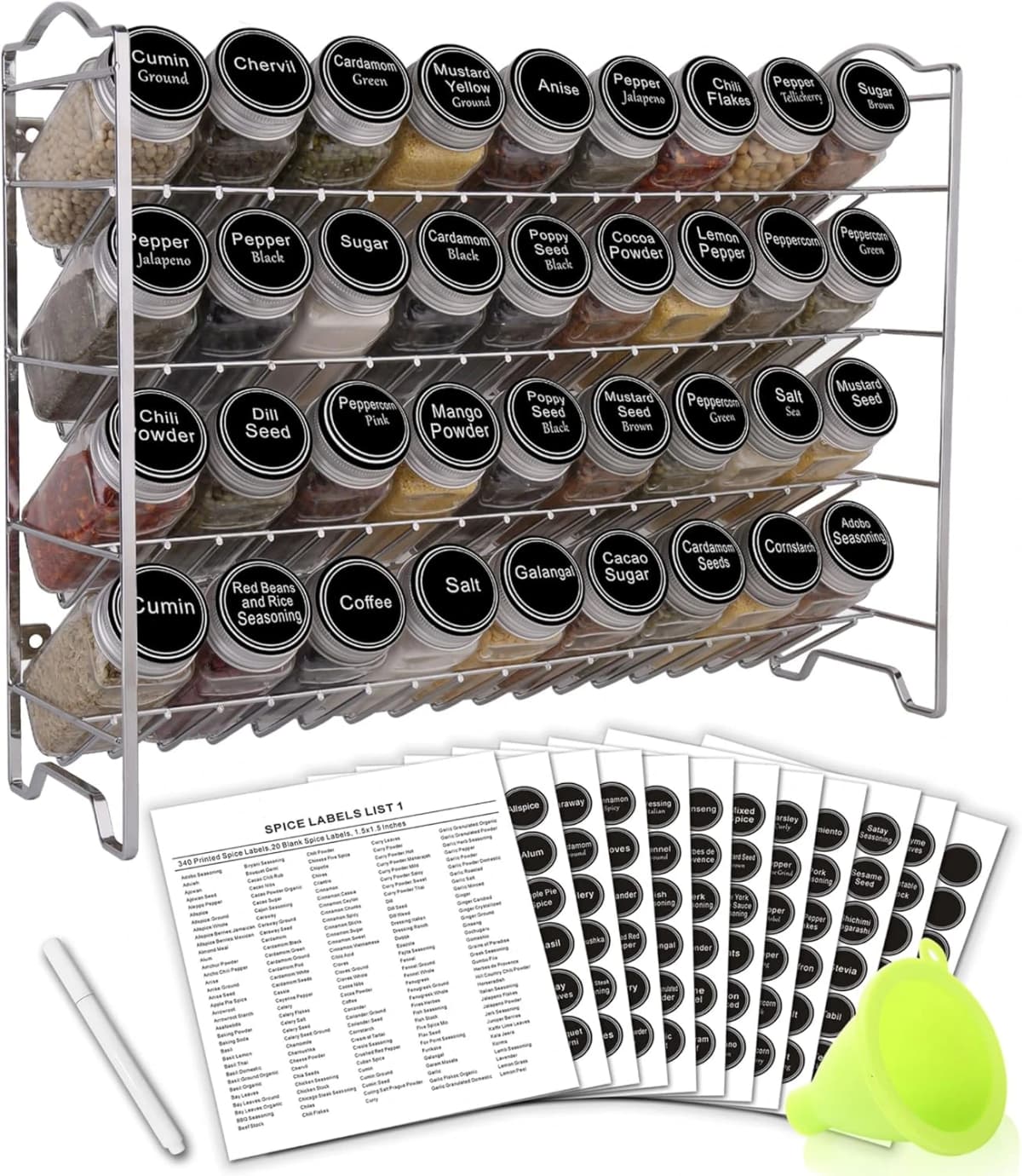 SWOMMOLY Spice Jar Organizer Set - Keep all your salt-free seasonings organized and accessible