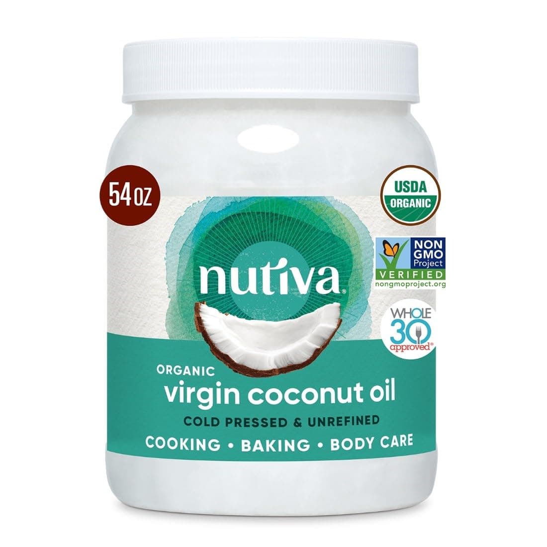 Nutiva Organic Virgin Coconut Oil - Cold-Pressed, MCT-Rich