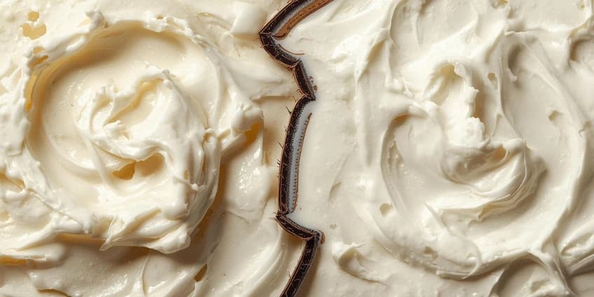 A side-by-side illustration comparing a carton of heavy cream to a can of coconut cream.